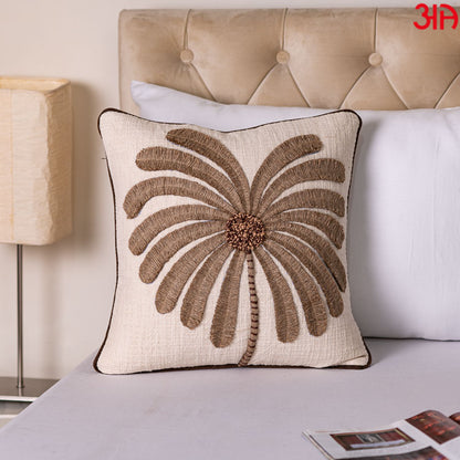 Gorgeous Palm Tree Cushion Cover with Hand Work