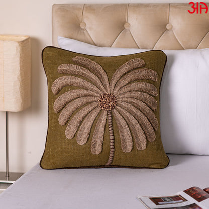 Gorgeous Palm Tree Cushion Cover with Hand Work