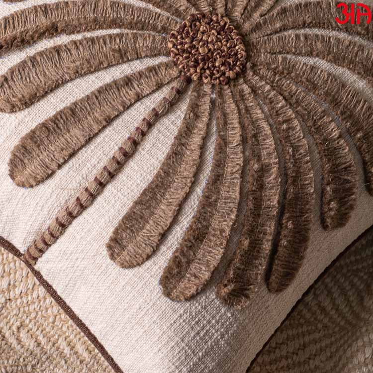 Gorgeous Palm Tree Cushion Cover with Hand Work