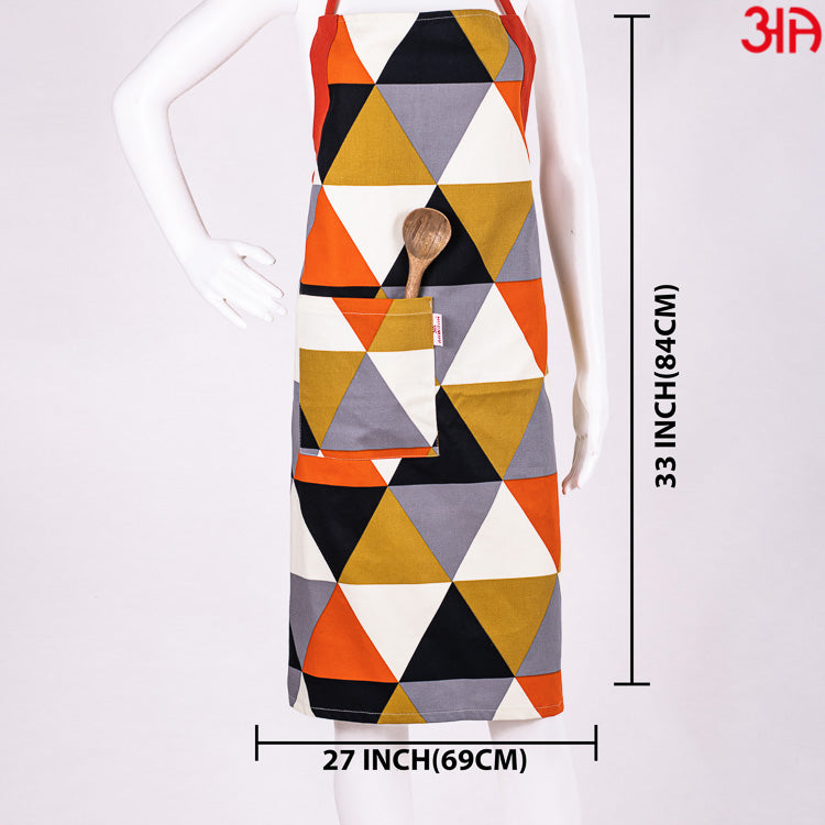 Pyramid Design Printed Kitchen Cotton Apron