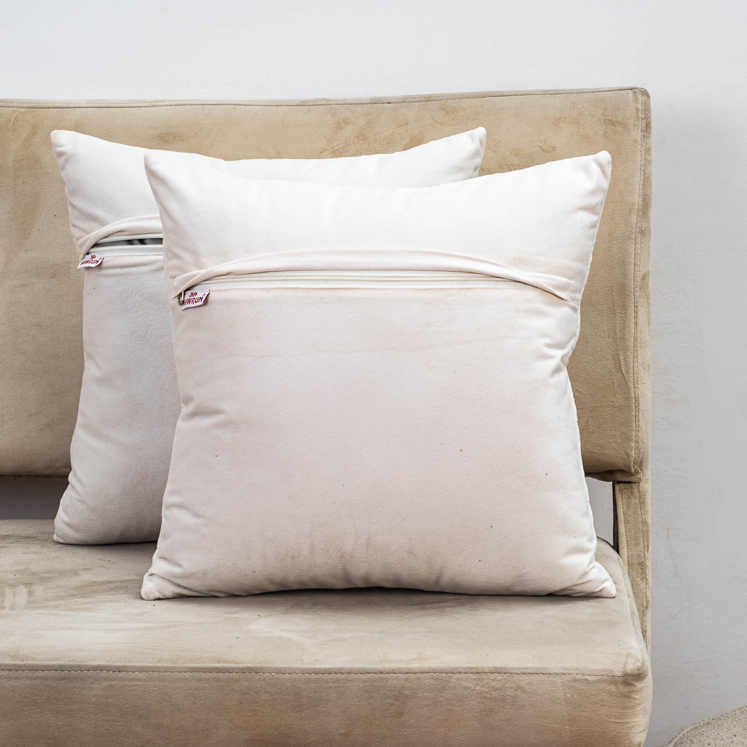 Premium self Embossed Leaf Design Cushion Cover