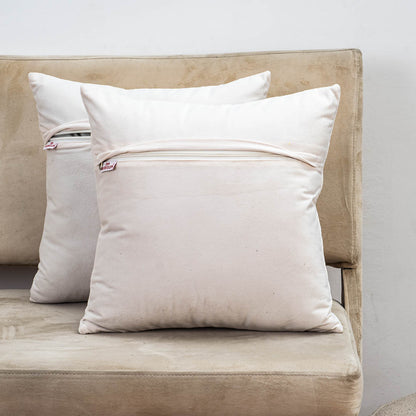 Premium self Embossed Leaf Design Cushion Cover
