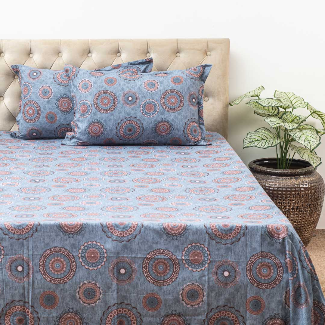 Premium Multi Colour Corsika (1+2) Bed Cover Design Two