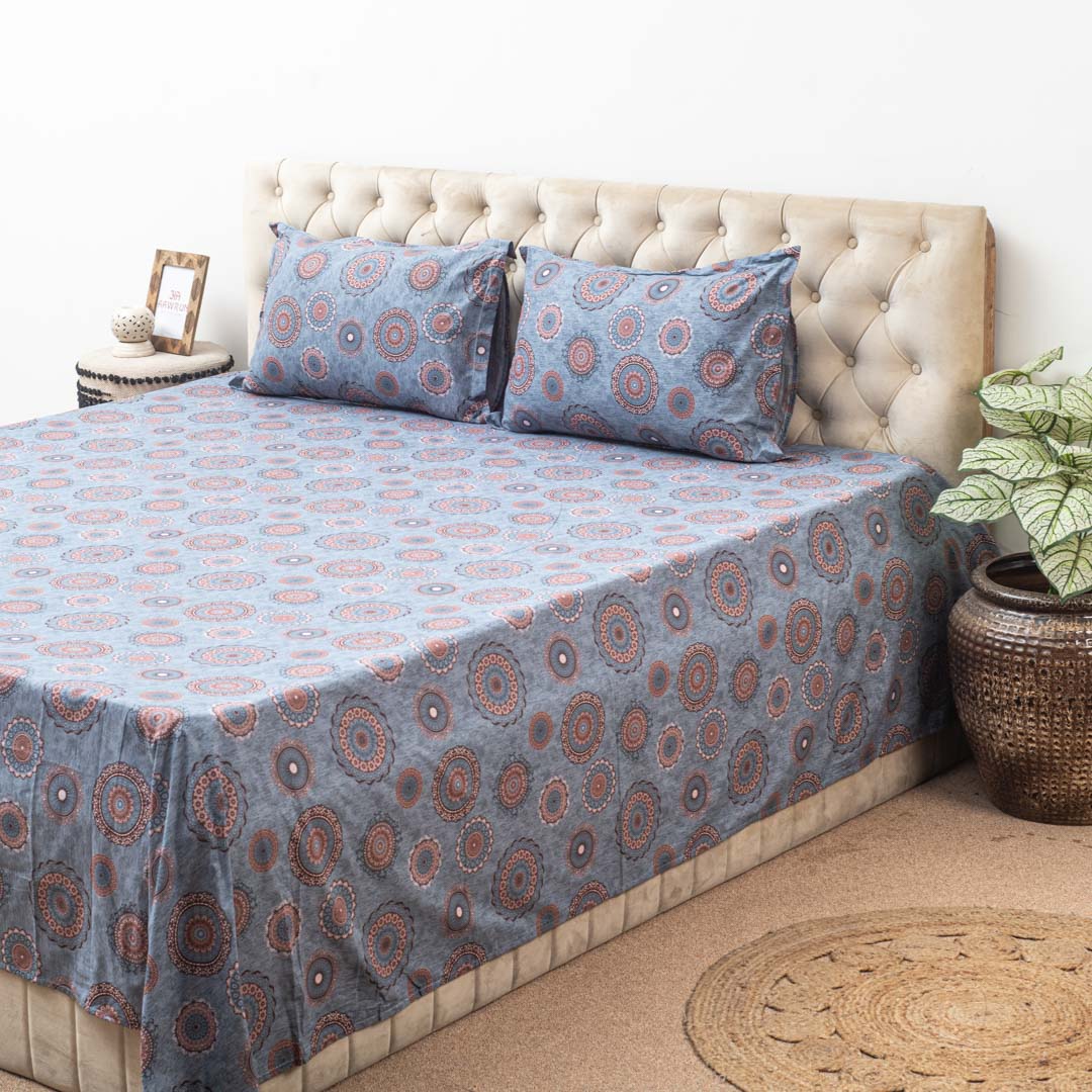 Premium Multi Colour Corsika (1+2) Bed Cover Design Two