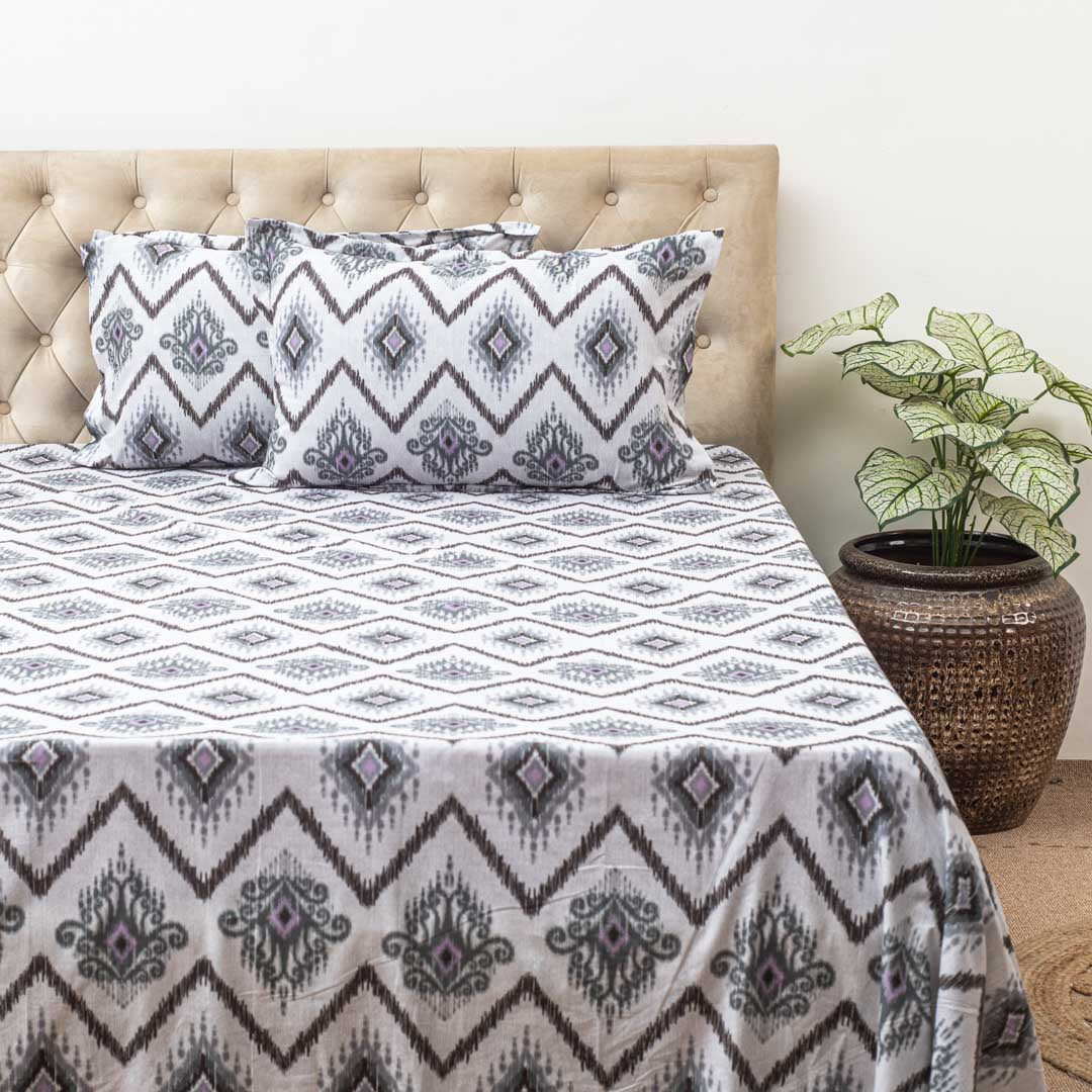 Premium Black Multi Corsika (1+2) Bed Cover Design Twelve