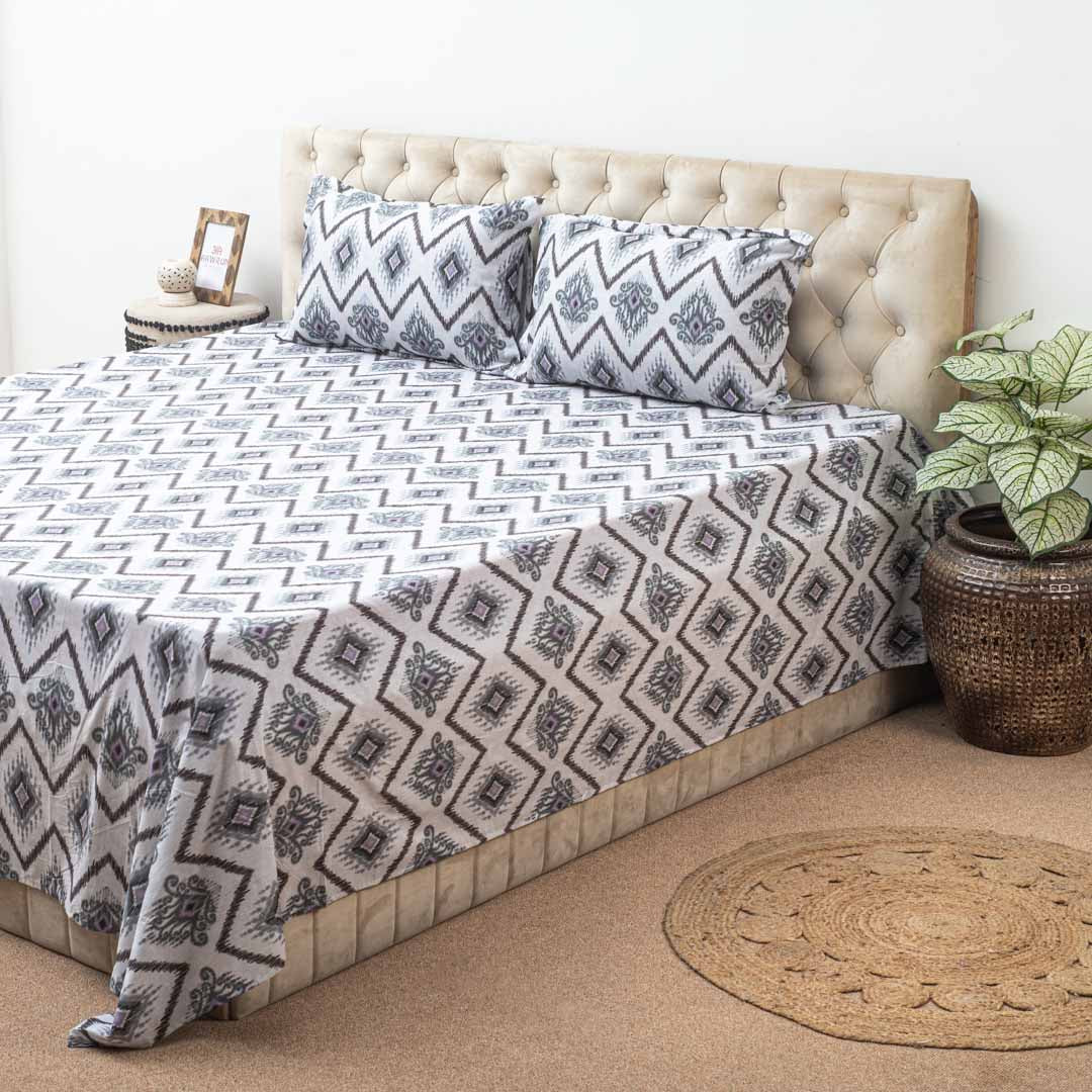 Premium Black Multi Corsika (1+2) Bed Cover Design Twelve