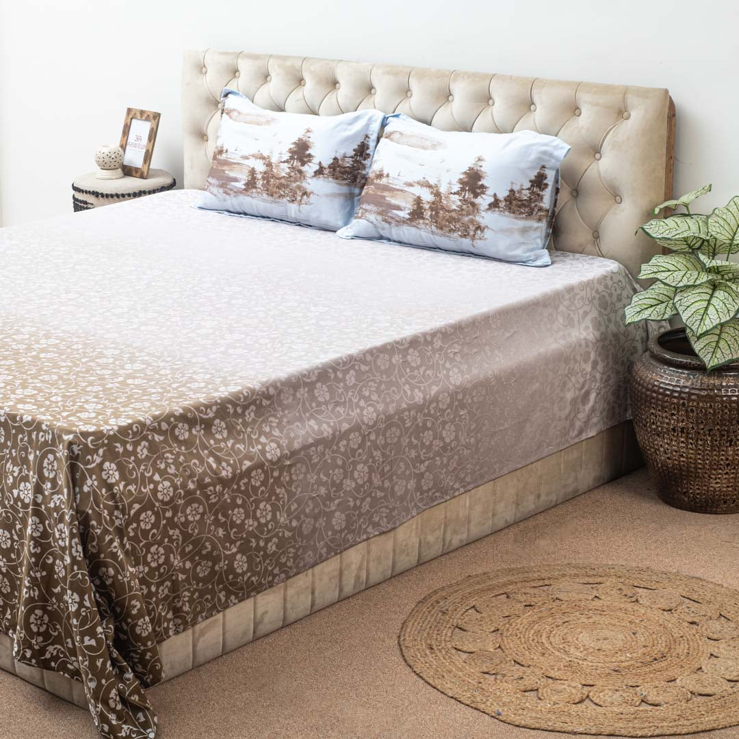 Premium 100% Cotton Earthy Elegance Bed Sheet Design Two