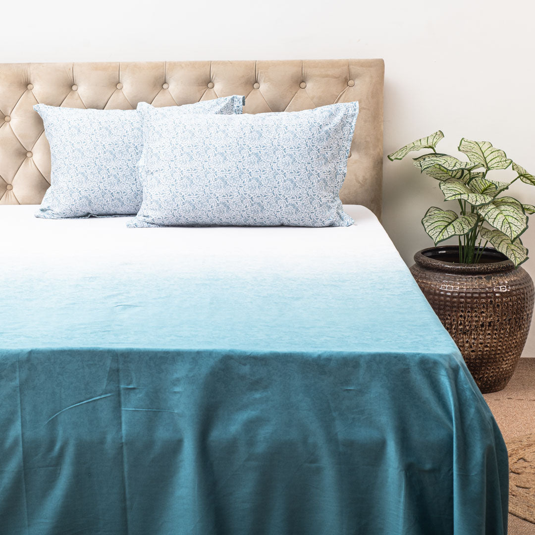 Premium 100% Cotton Frosted Sky Bed Sheet Design Nine