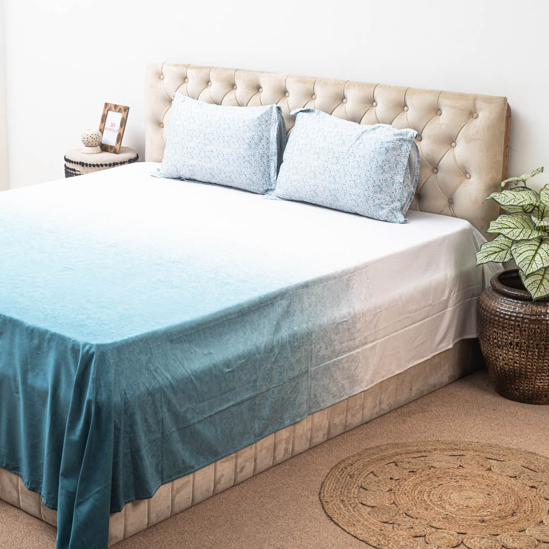 Premium 100% Cotton Frosted Sky Bed Sheet Design Nine