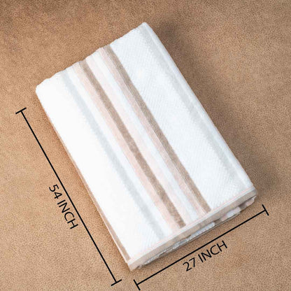 Premium Neutral Stripe Bath Towle Design Two