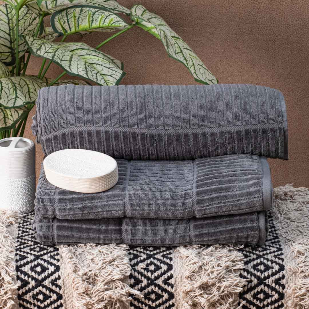 Premium Urban Grey Textured Bath Towle Design Four