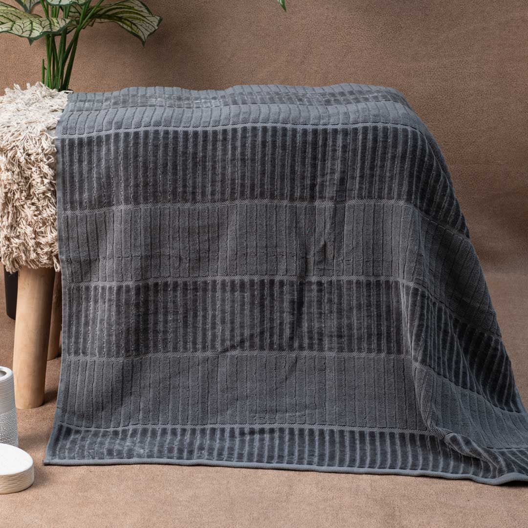 Premium Urban Grey Textured Bath Towle Design Four