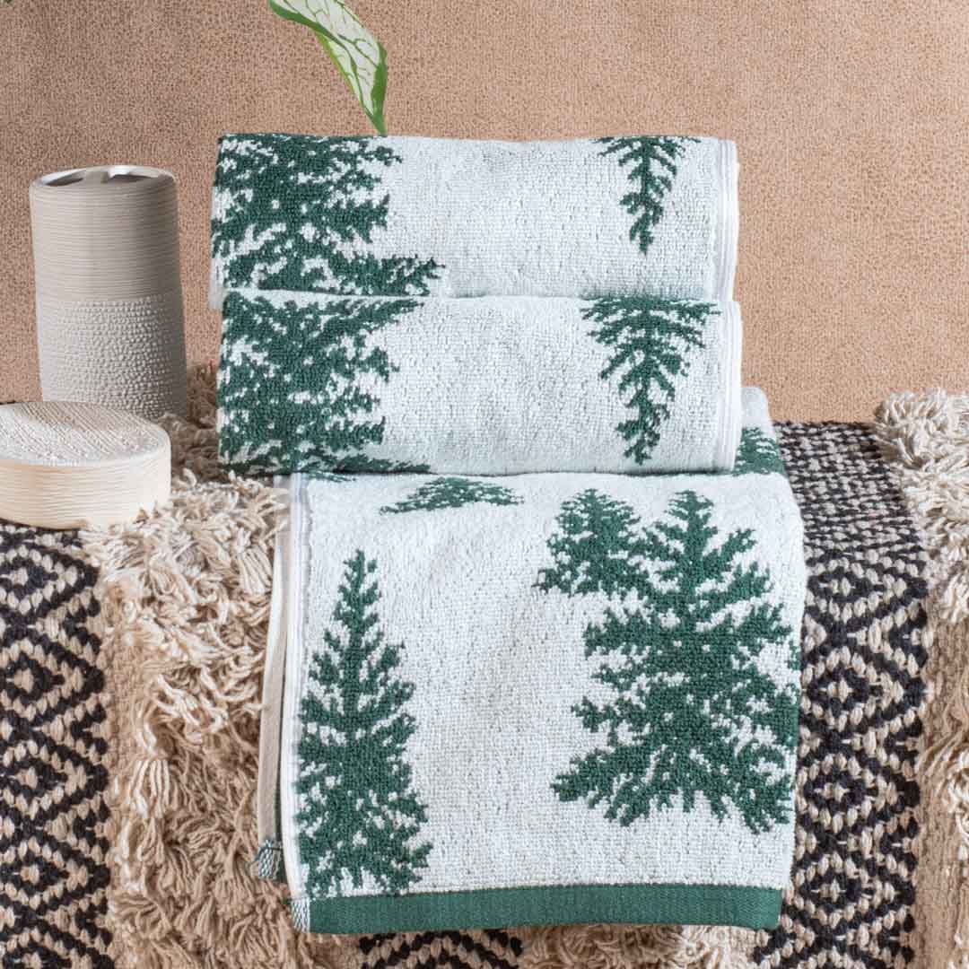 Premium Pine Tree Print Hand Towel Design Two