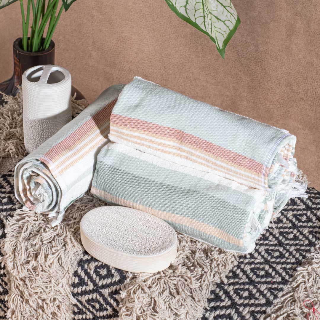 Premium Textured Stripe Terry Hand Towel Design Two