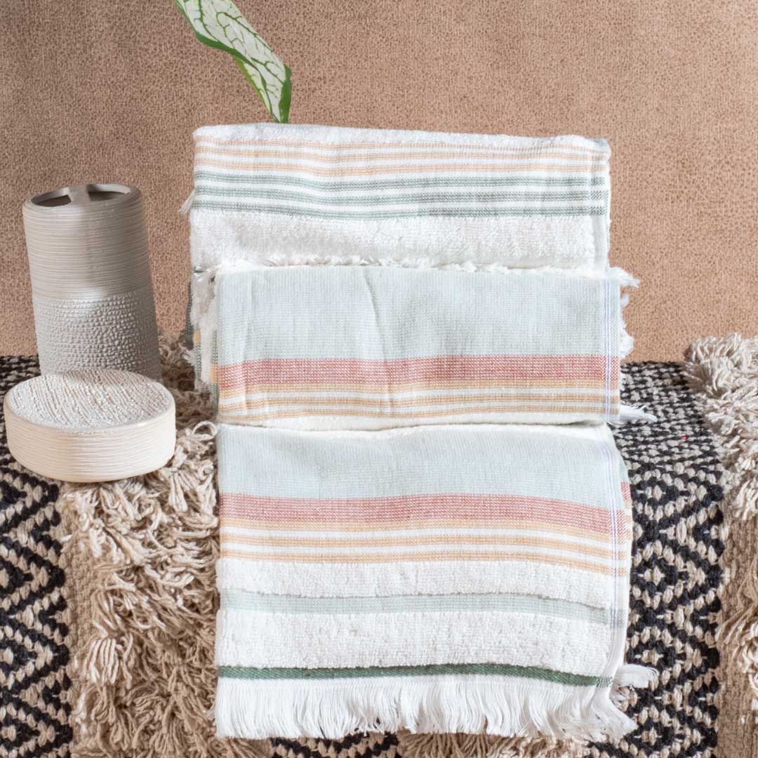 Premium Textured Stripe Terry Hand Towel Design Two