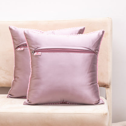 StripeFur Pink Fur Velvet Cushion Cover – 16x16 Inch Stylish Home Décor