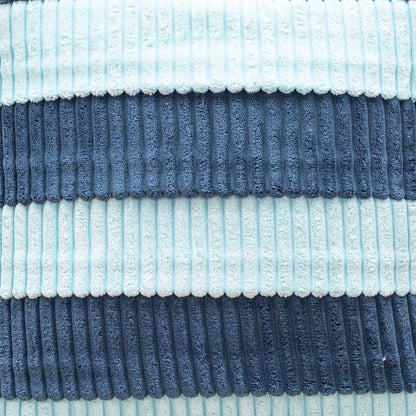 StripeFur Blue-Aqua Fur Velvet Cushion Cover – 16x16 Inch Stylish Home Décor