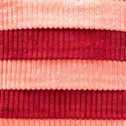 StripeFur Maroon-Peach Fur Velvet Cushion Cover – 16x16 Inch Stylish Home Décor