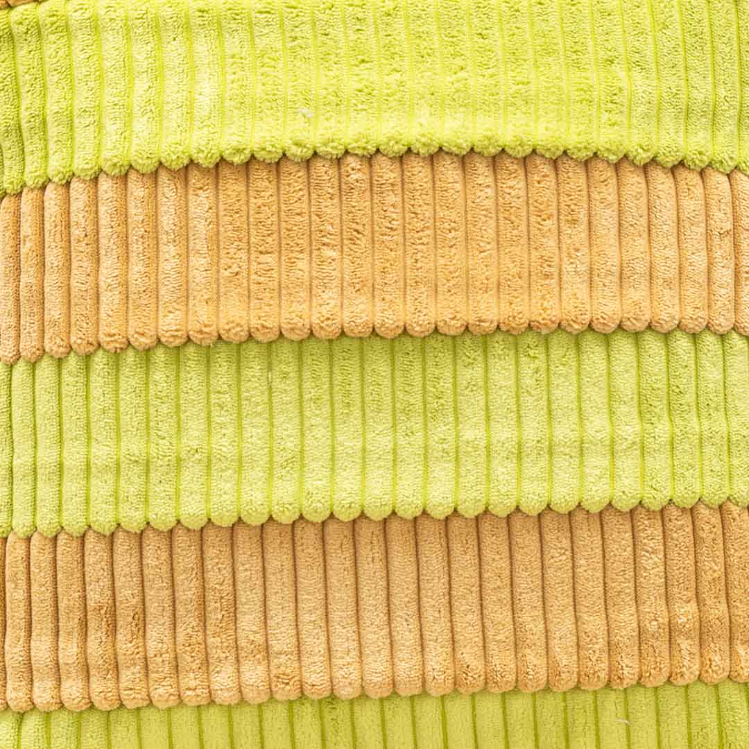 StripeFur Green-Yellow Fur Velvet Cushion Cover – 16x16 Inch Stylish Home Décor