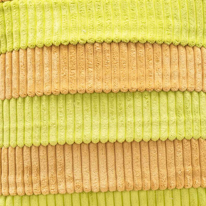 StripeFur Green-Yellow Fur Velvet Cushion Cover – 16x16 Inch Stylish Home Décor