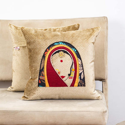 Rajasthani Women Patch Work Cushion Cover
