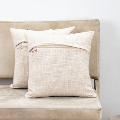 Tribal Embroidered Handcrafted Slub Cotton Cushion Cover