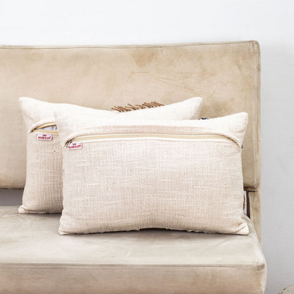 Tribal Embroidered Handcrafted Slub Cotton Cushion Cover