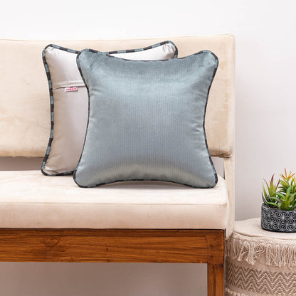 MinimalWeave Blue Velvet Cushion Cover – 16x16 Inch Stylish Home Décor