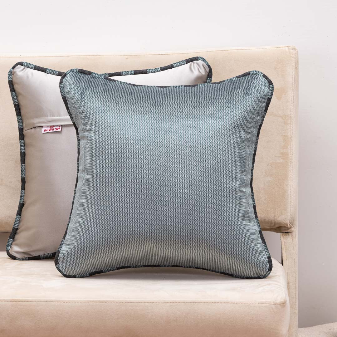 MinimalWeave Blue Velvet Cushion Cover – 16x16 Inch Stylish Home Décor