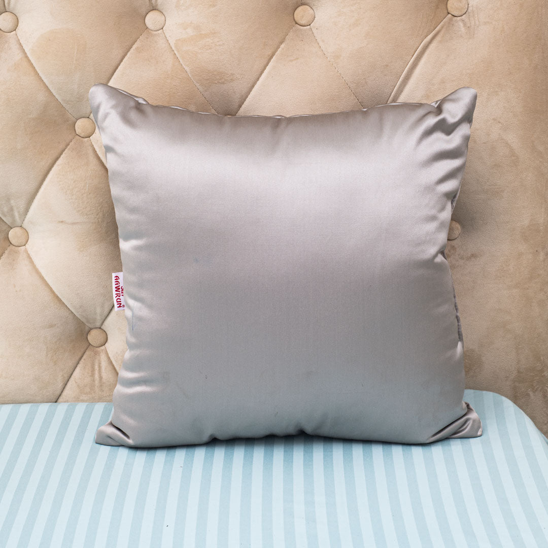 Satin Accent Poly Fibre Square Medium Size Cushion
