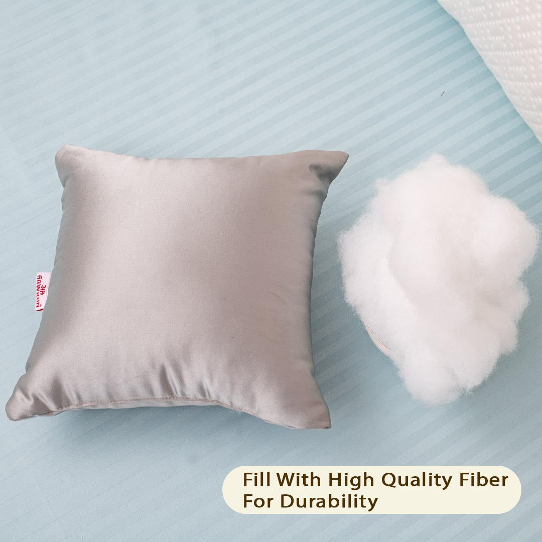 Satin Accent Poly Fibre Square Small Size Cushion