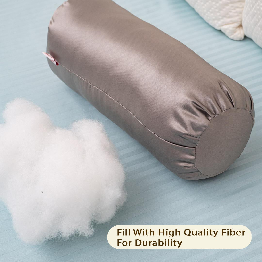 Satin Accent Poly Fibre Square Small Size Bolster