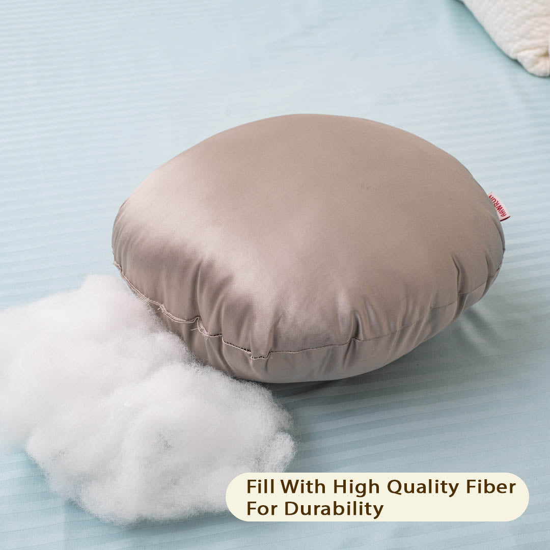 Satin Accent Poly Fibre Round Large Size Cushion