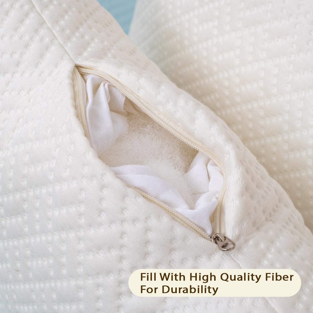 Viscose Jacquard Quilted Accent Poly Fibre Rectangle Large Size Pillow