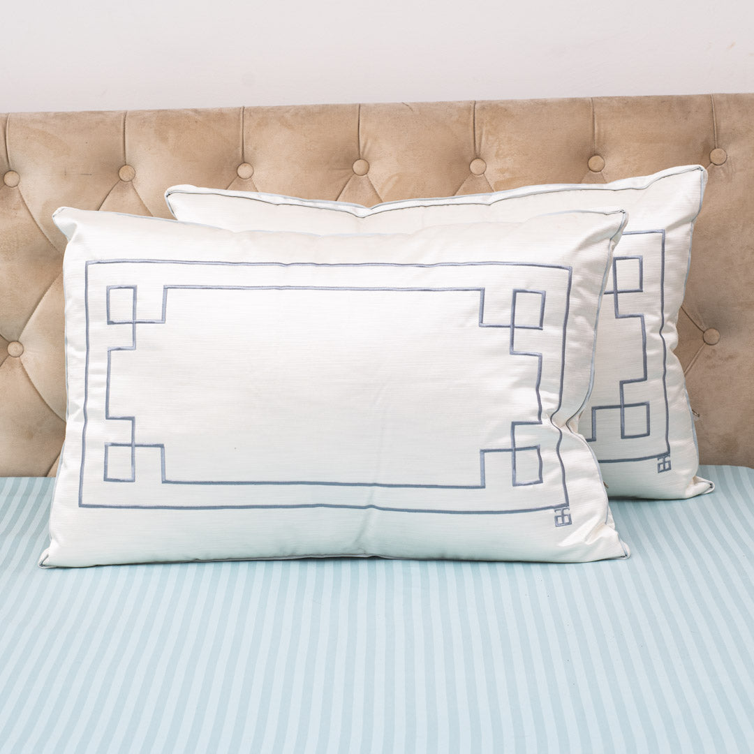 Satin Embroidery Accent Poly Fibre Rectangle Large Size Pillow