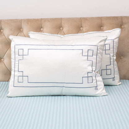 Satin Embroidery Accent Poly Fibre Rectangle Large Size Pillow
