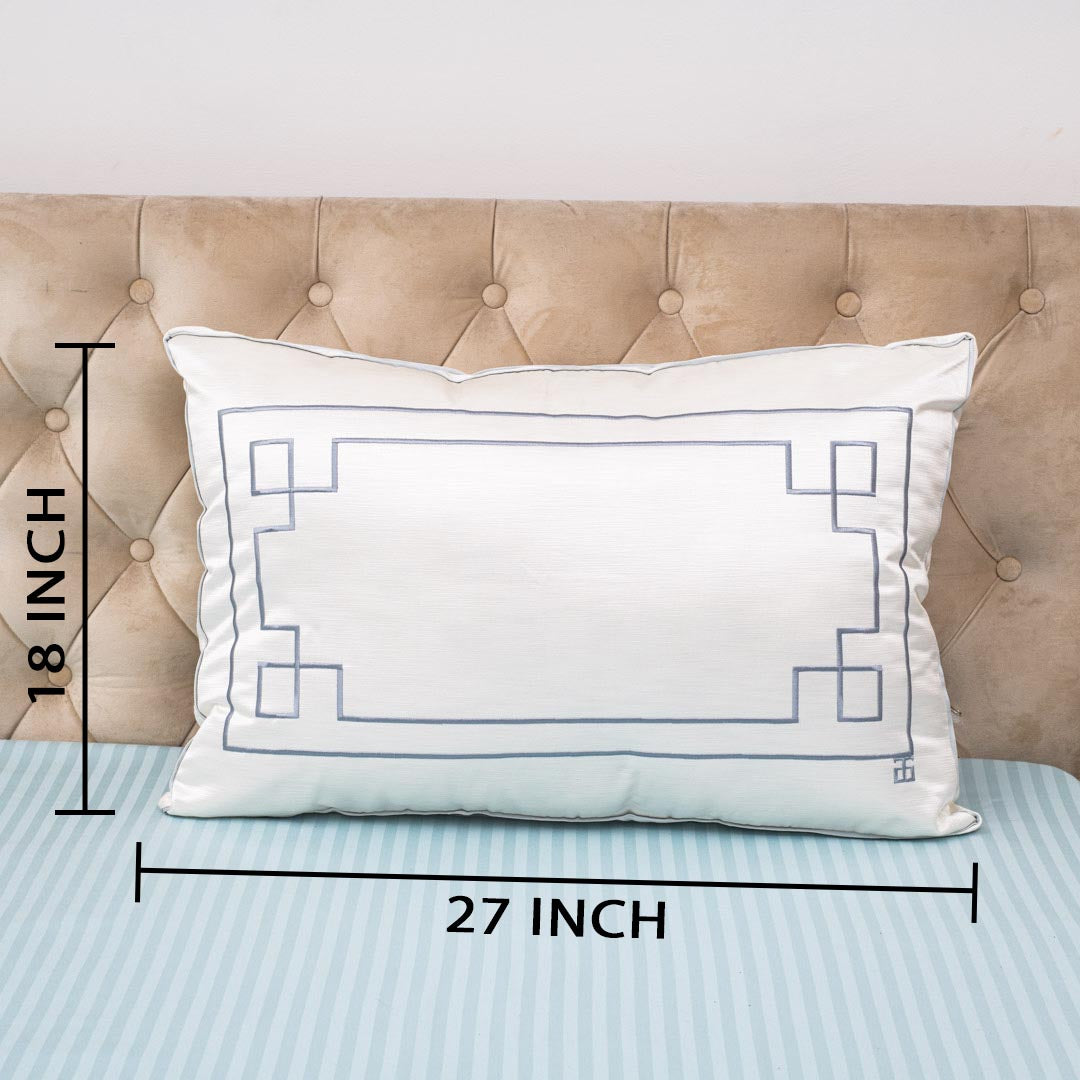 Satin Embroidery Accent Poly Fibre Rectangle Large Size Pillow