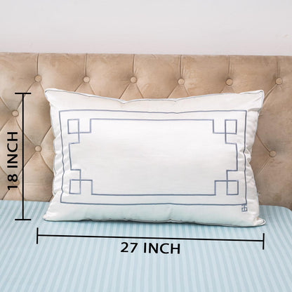 Satin Embroidery Accent Poly Fibre Rectangle Large Size Pillow