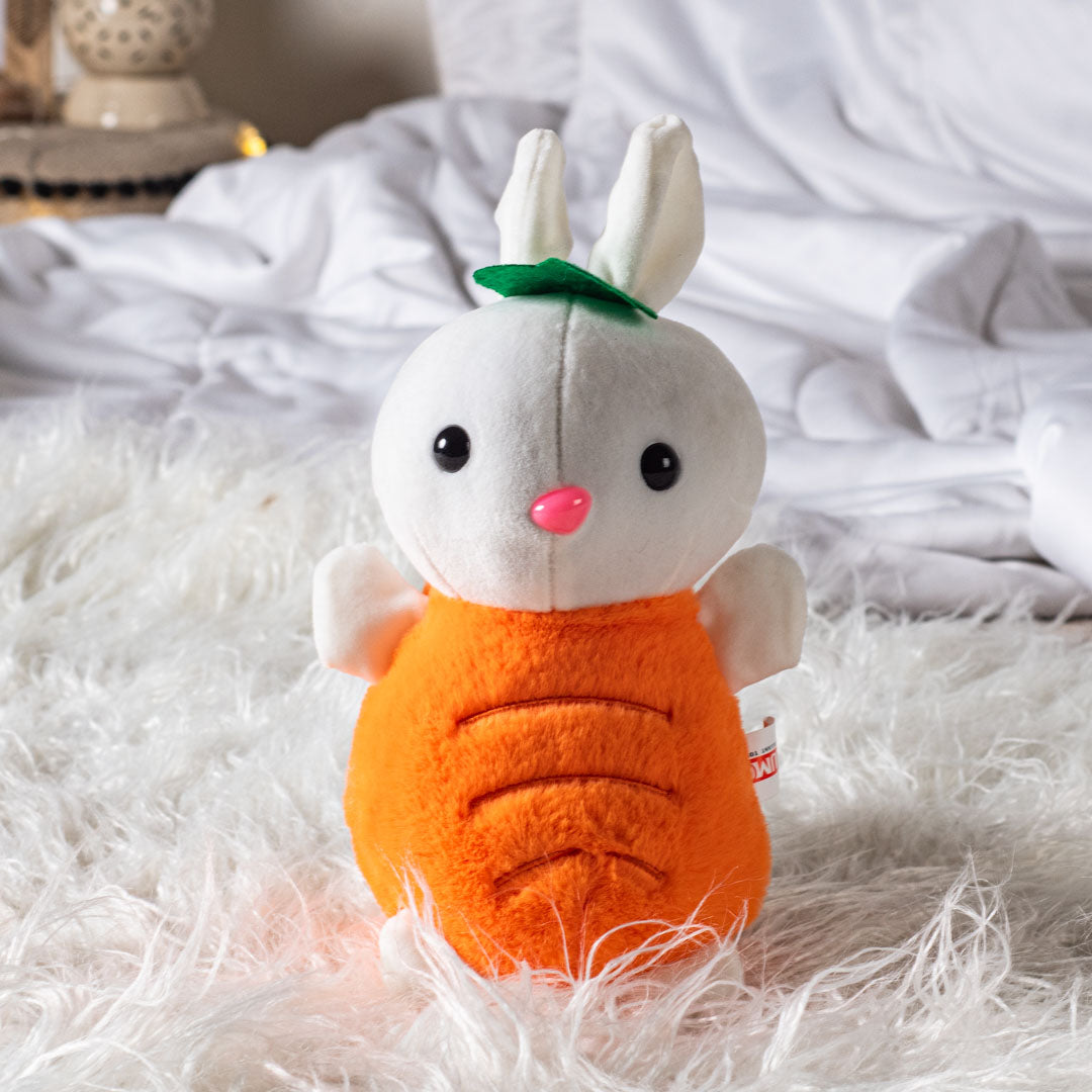 Plush Bunny in a Carrot Costume