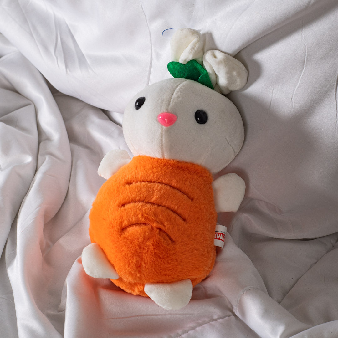 Plush Bunny in a Carrot Costume