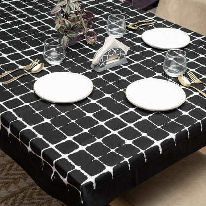 Black &amp; White Geometric Tablecloth