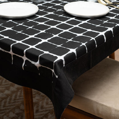 Black &amp; White Geometric Tablecloth