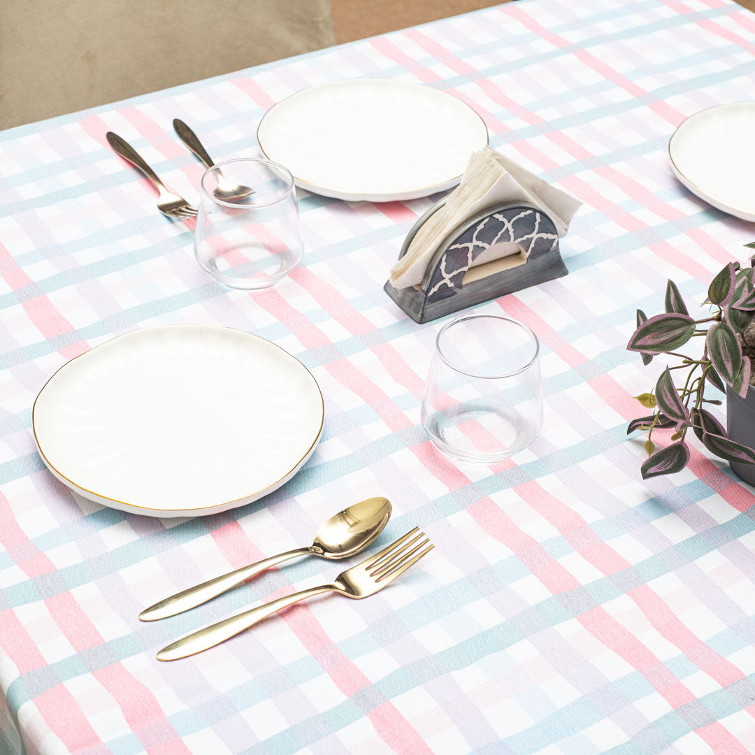 Cotton Check Tablecloth