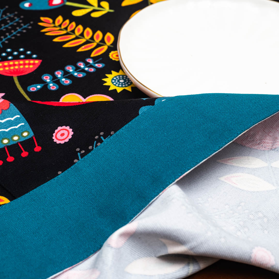 Whimsical Folk Floral Tablecloth