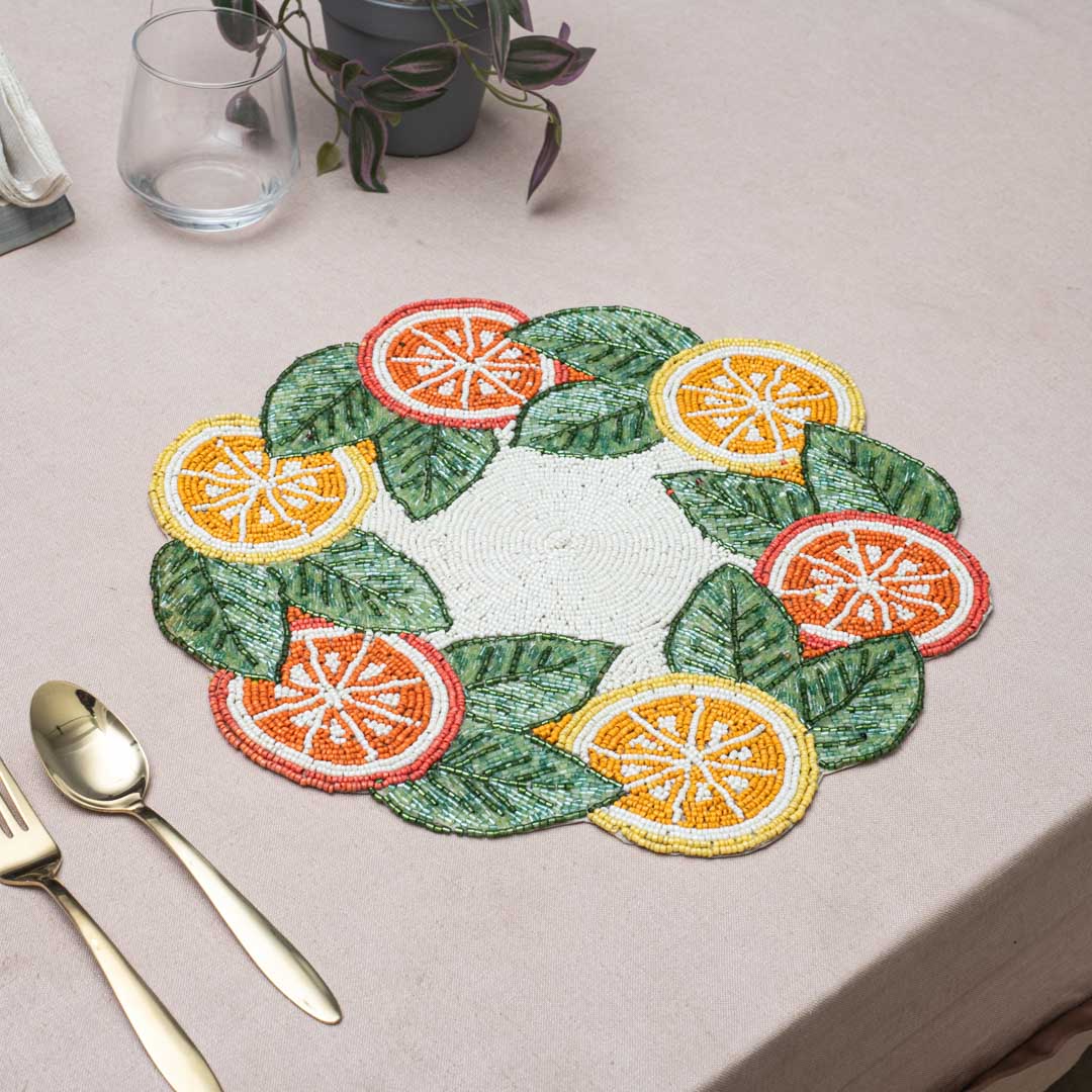 Handcrafted Citrus Garden Table Mat