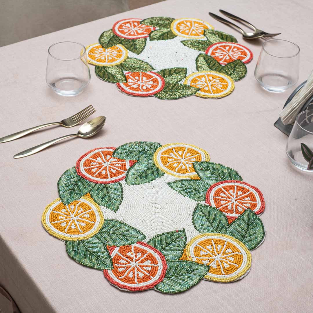 Handcrafted Citrus Garden Table Mat