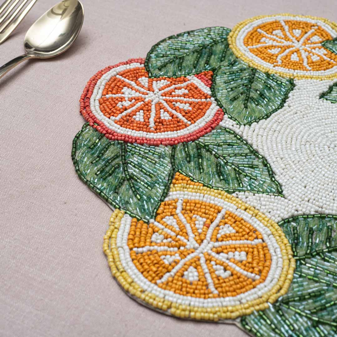 Handcrafted Citrus Garden Table Mat