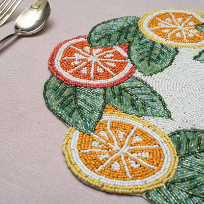 Handcrafted Citrus Garden Table Mat
