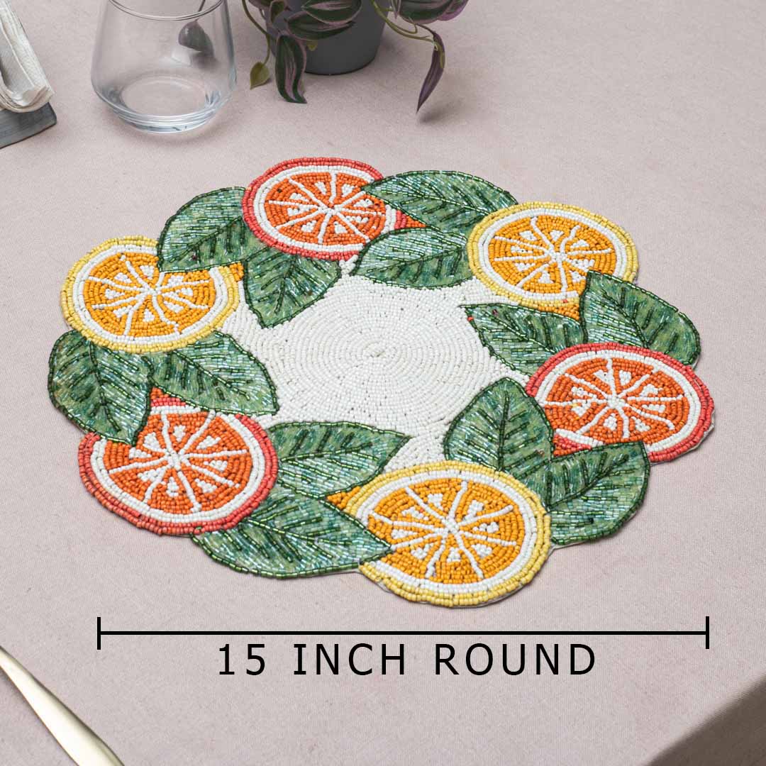 Handcrafted Citrus Garden Table Mat