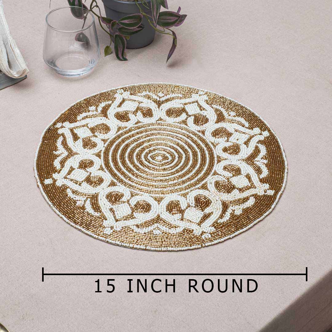 Handcrafted Golden Mosaic Table Mat